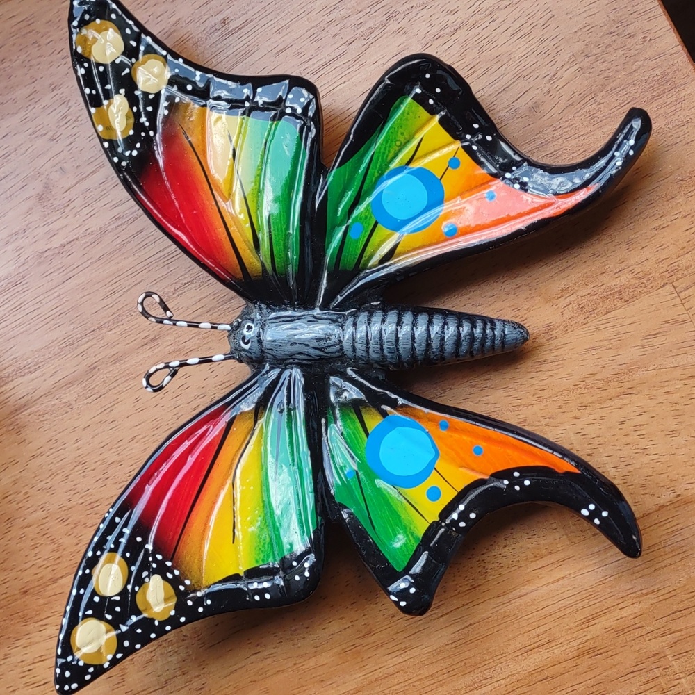 Hand Painted Ceramic Butterfly Wall Decor
